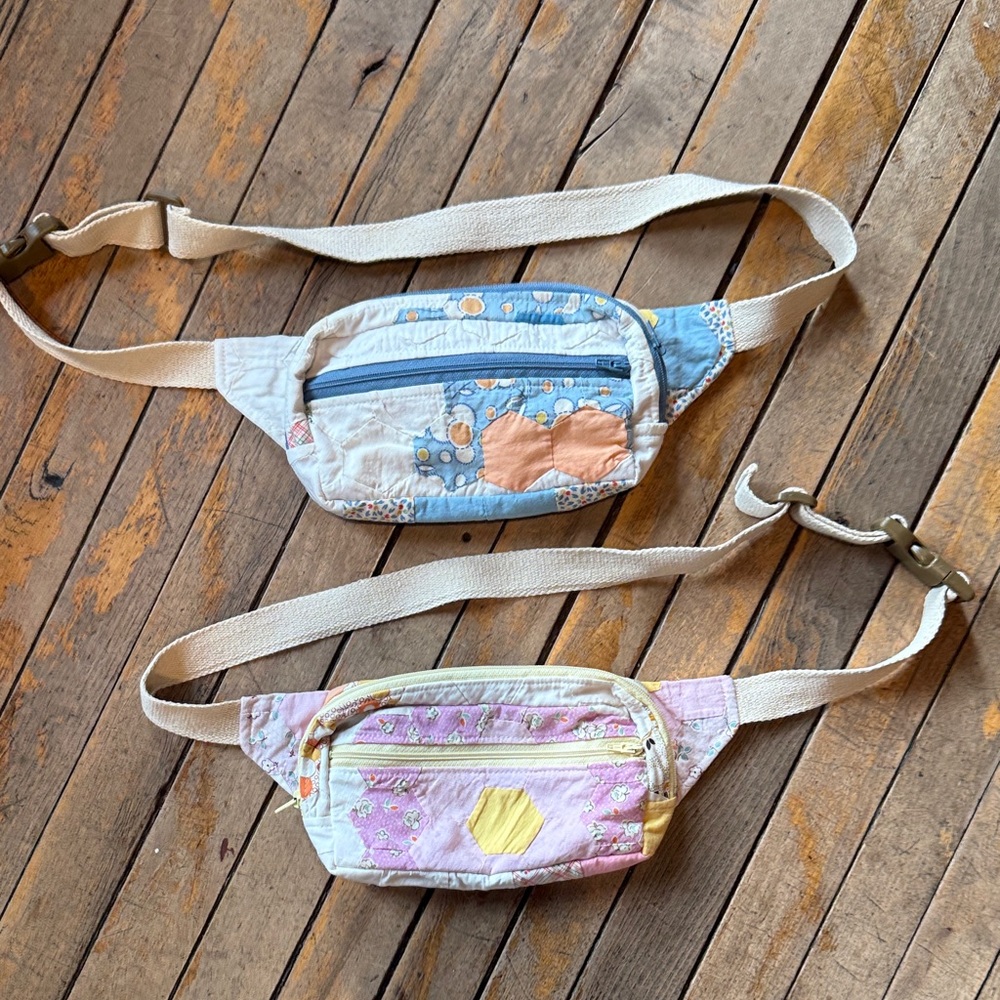 Vintage Quilt Fanny Pack bundle of two! Patchwork Antique Quilt Top
